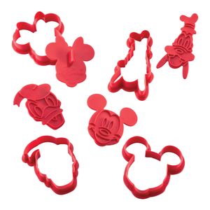 Juego de sellos y cortadores de galletas 8 Pzs en forma de Disney. Farberware rojo