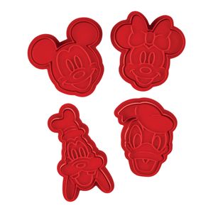 Juego de sellos y cortadores de galletas 8 Pzs en forma de Disney. Farberware rojo